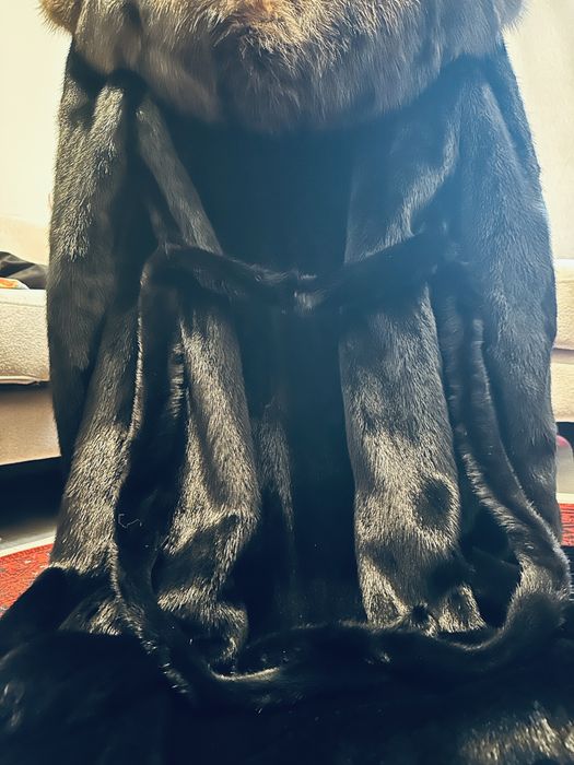 Норковая шуба с капюшоном