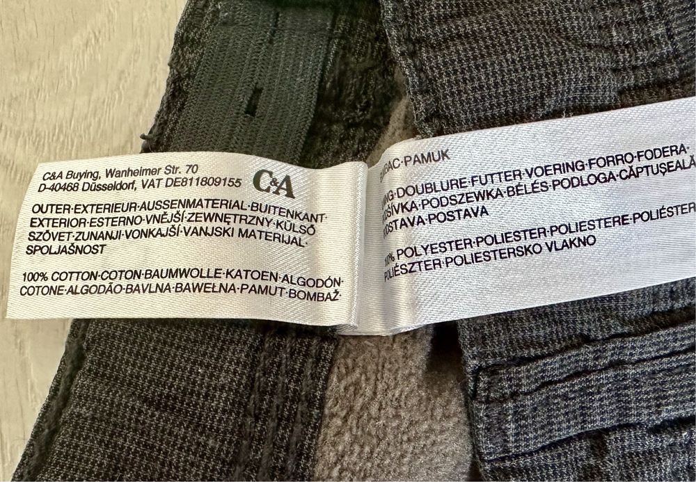 Pantaloni termoizolanți băieți, C&A, gri, mărimea 98