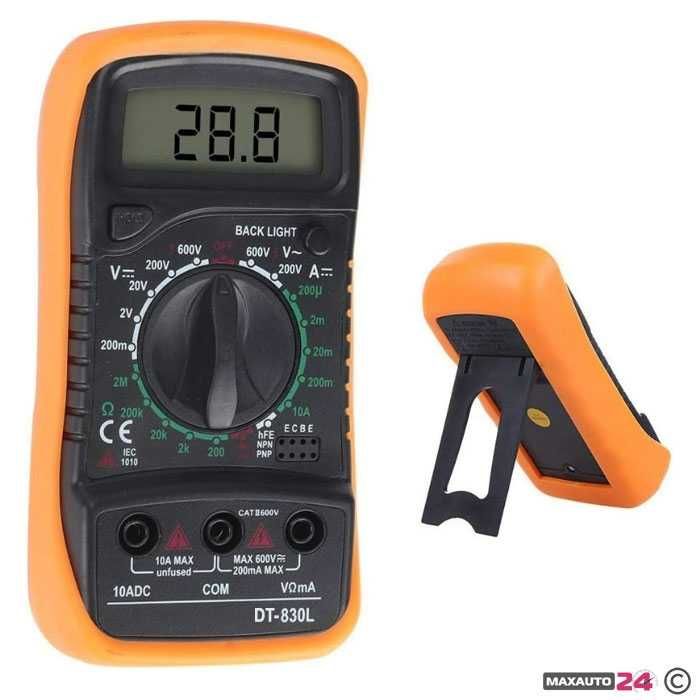 Мултицет, мултиметър DT-A830L, зумер, светещ дисплей, VAC VDC ADC