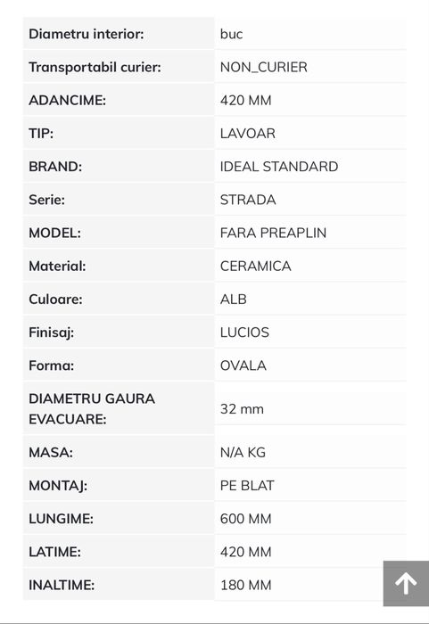 Lavoar Pe Blat Ideal