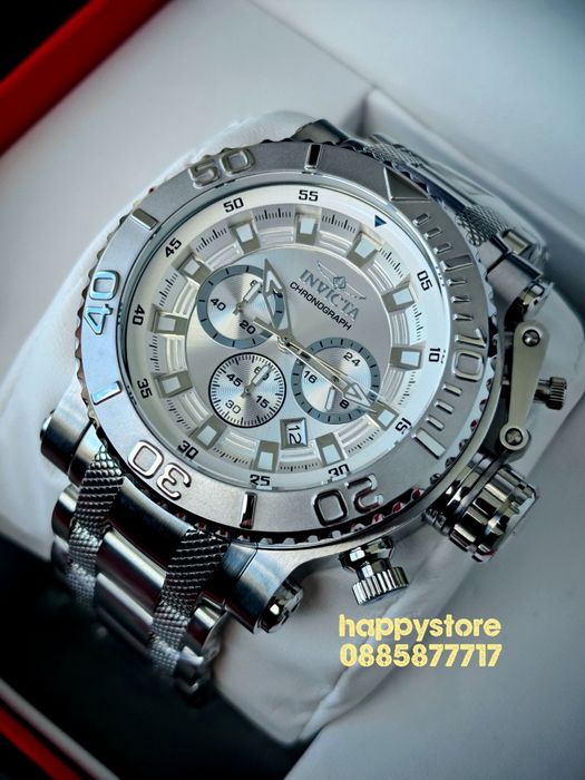 INVICTA Chrono Full metal Silver 52 mm, Инвикта нов ръчен часовник