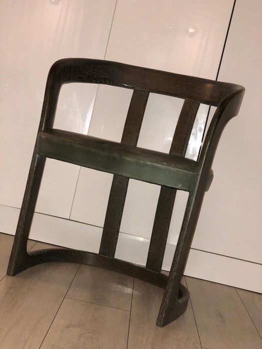 Mid century 4 scaun birou dining piele lemn