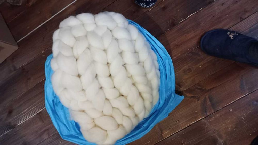 lana fir gigant 2kg alb lână fir mare
