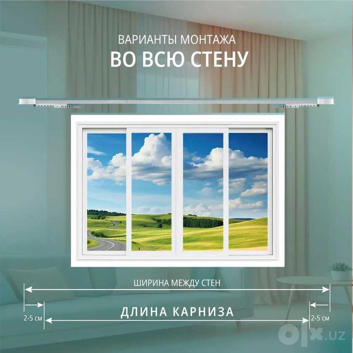 Умный электрокарниз для штор Zigbee/W-iFI в сборе