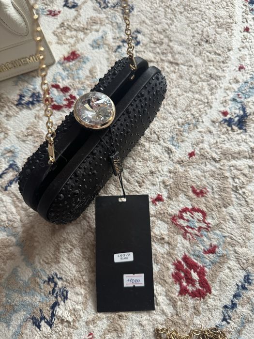 Черный Клатч со стразами