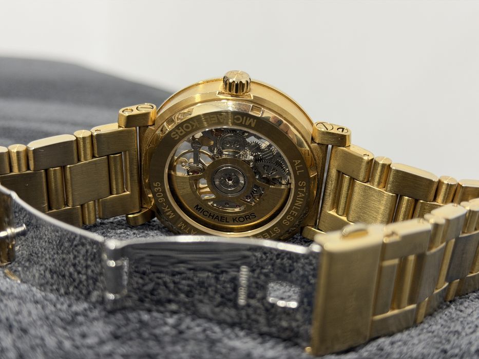 Michael Kors Automatik MK-9035 Gold Tone Автоматичен Часовник Sceleton