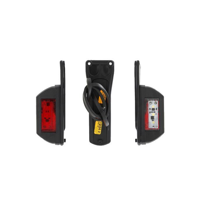 Lampa gabarit RapidAuto 99LO348E, 12/24V; 6xLED; negru-rosu; Latime: 45 mm; Inaltime: 130 mm; Adancime: 44 mm; ECE