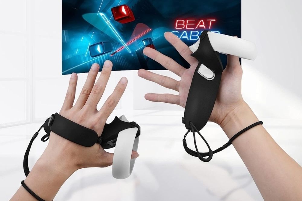 Set 2 huse pentru controler V3 pentru Oculus Quest 2, Kiwi Design, Versiune de top, Negru