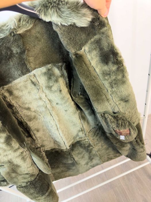 Palton de blana naturala, verde / DAMA / marime 42