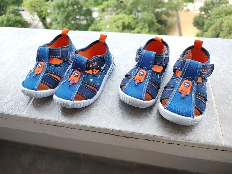 Сандали за момче затворени пръсти, пантофи, Мат Стар платненки