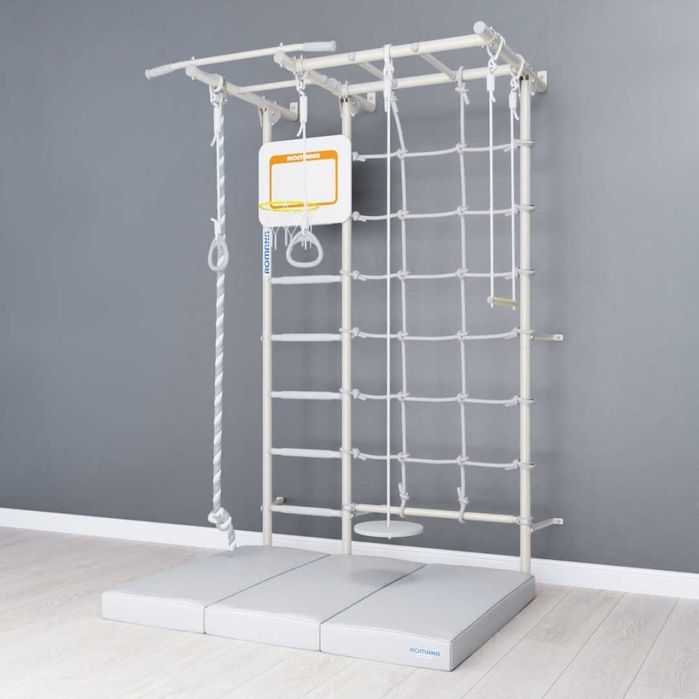 Шведская стенка Romana S7 + мат 150 см + качели подвес + баскетбол щит