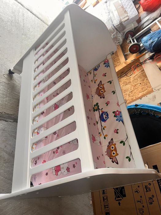 Patut bebe cu saltea si lada depozitare