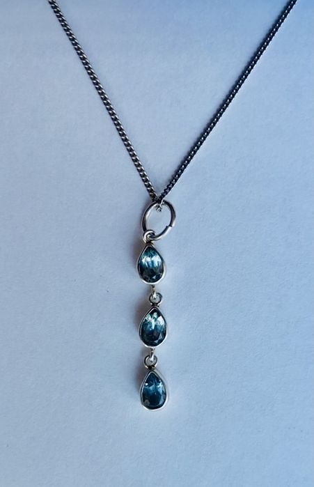 Pandantiv cu lant din argint cu topaz designer John Greed