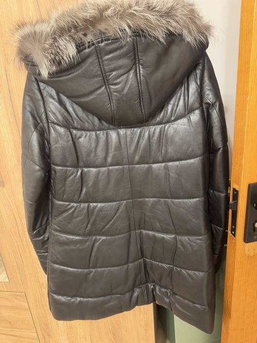 Кожаная куртка пуховик