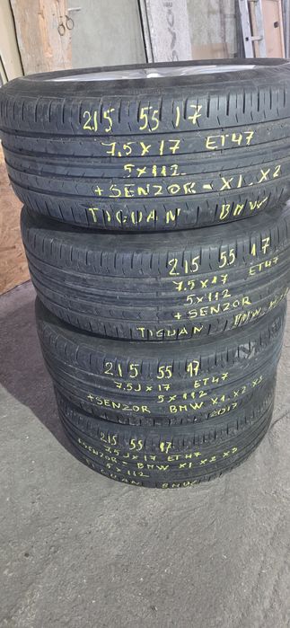 BMW X1,X2 2017г.215/55/17  7J×17. ET47 5×112 цо66 +сензори за налягане