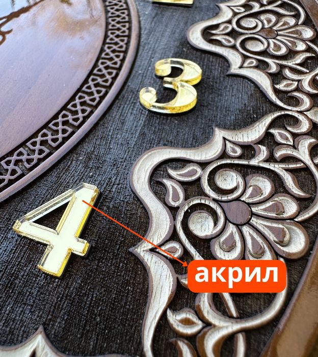 Часы настенные, yog'oq daraxtidan qo'l mehnatida yasalgan