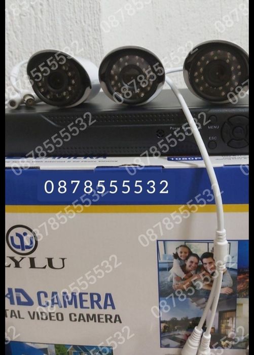 ПРОМО!Комплект 4 камери и 4 канален DVR видео наблюдение 5 мегапиксела