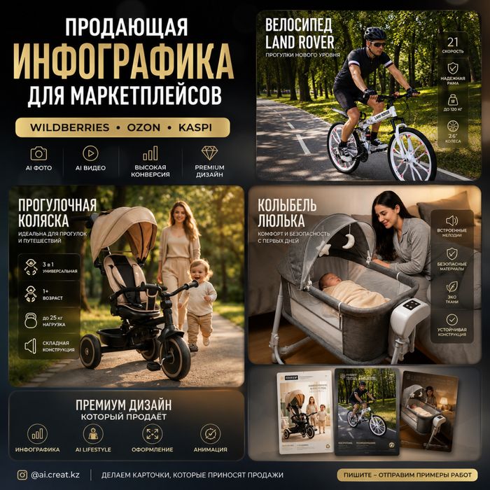 Инфографика для карточек на маркетплейсы Wb/Ozon/Kaspi