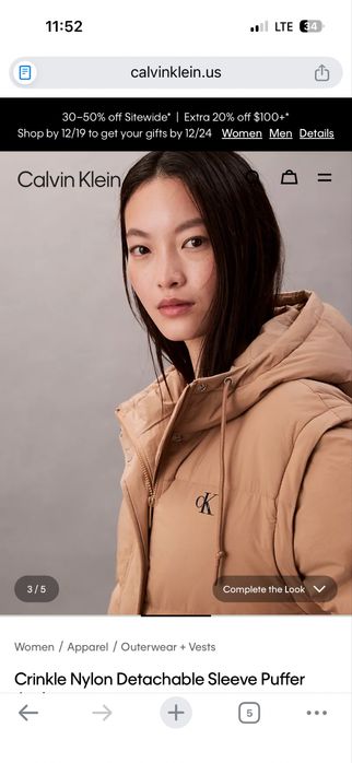 зимняя куртка calvin klein