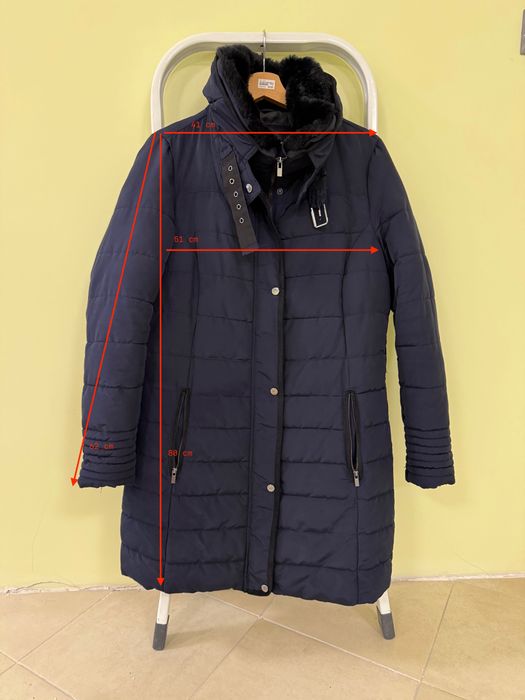 Дамско яке Reserved - зимно, тъмно синьо