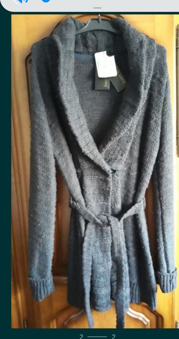 Pulover cardigan tricotat femei, bleumarin