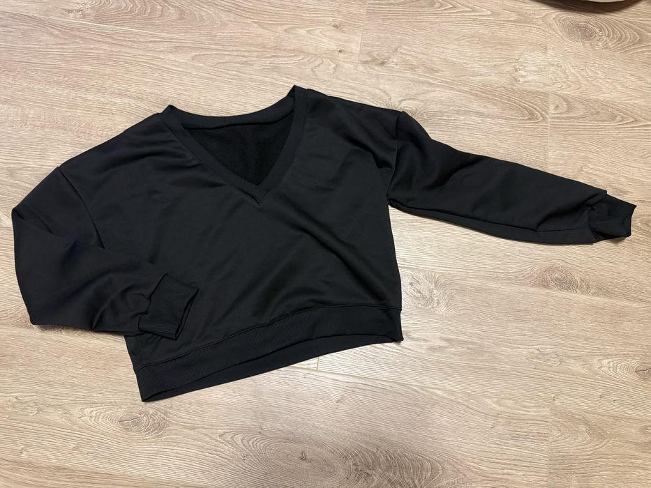 Комплект от две части рокля със суитшър нов черен