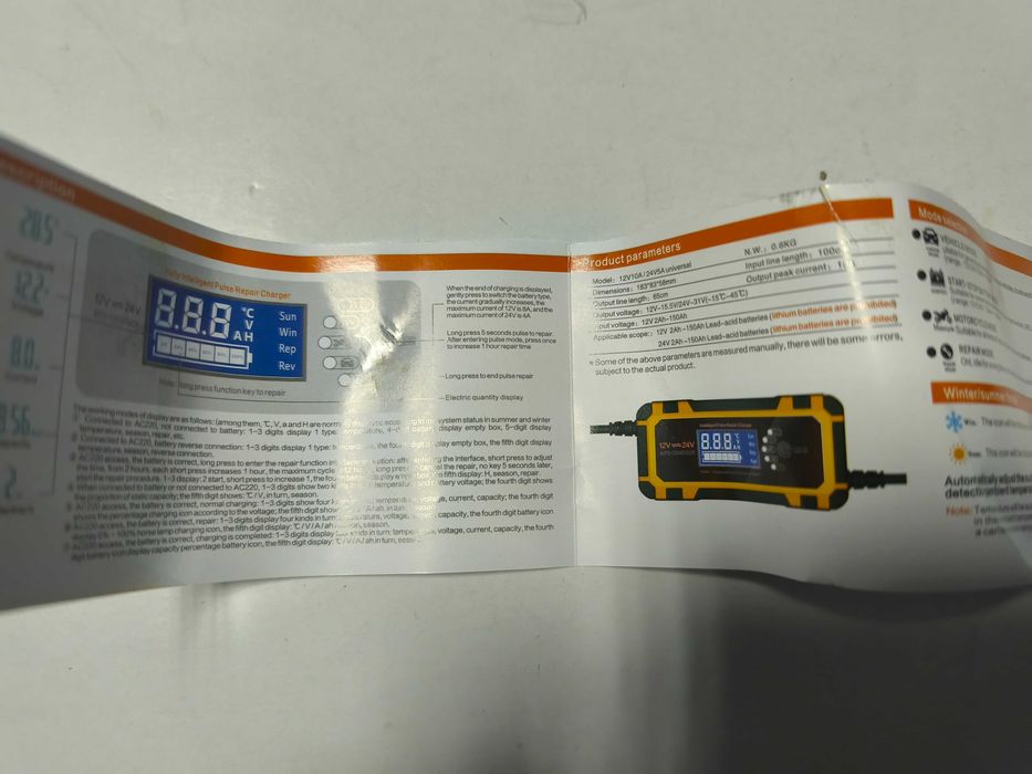 Redresor auto 12/24 V 10 A cu impuls inteligent