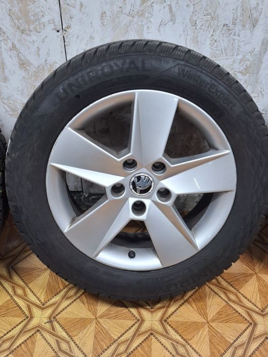 Set jante aliaj 5x112 r16 cu anvelope iarna 205 55 16