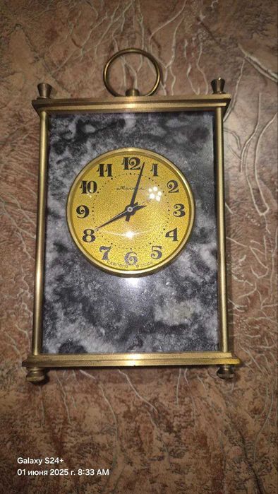 Часы каминные мраморные "Молния"