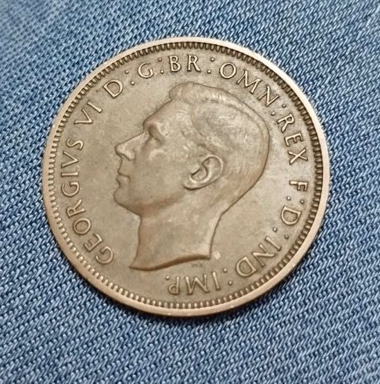 Монета Великобритании 1947 года.