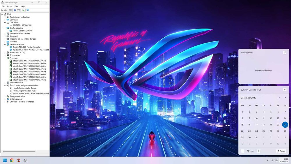 PC Gaming Octa Core i7/RGB/16GB/SSD 240GB/GTX 970/WiFi/W11 la 1000lei