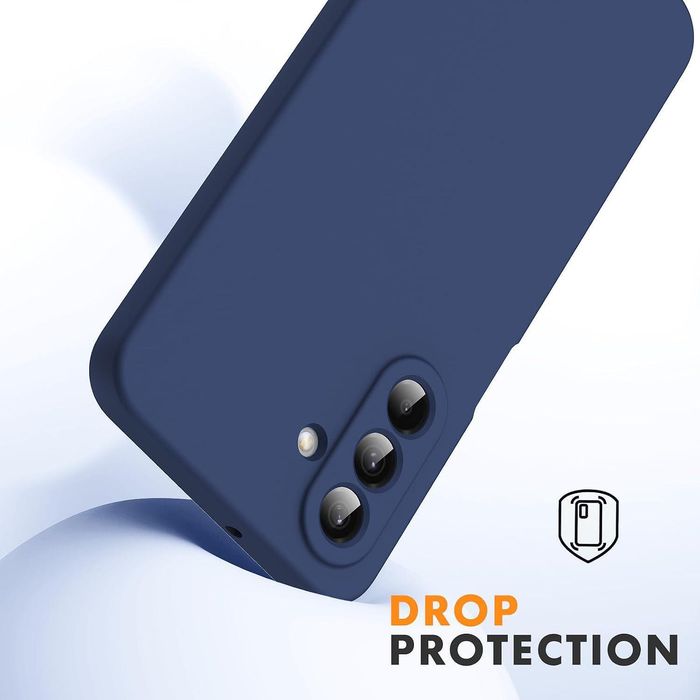 Матов силиконов кейс за samsung galaxy a17 - тъмно син