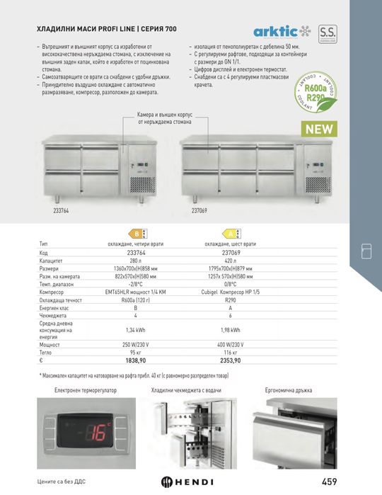 Хладилна маса с  1.80 м 6 врати