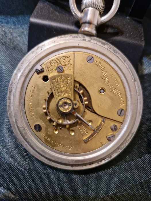 Топ-Уникален антикварен  американски джобен часовник ELGIN