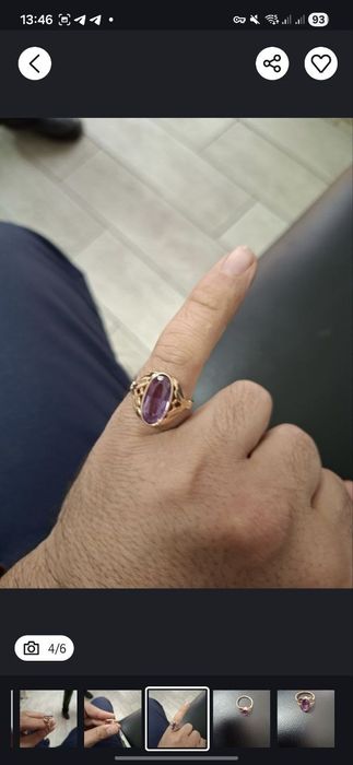 Золотое кольцо 5.76 гр 583 проба