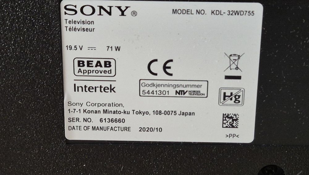 Sony KDL-32WE755 Full HD, Smart, WiFi, LED