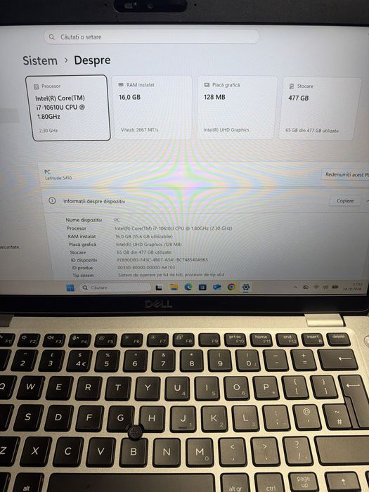 Laptop Dell Latitude 5410 i7 10gen 16g 512g nvme 14 FHD