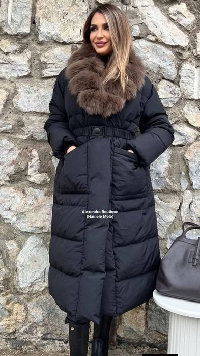 Geaca cu blana naturala de vulpe