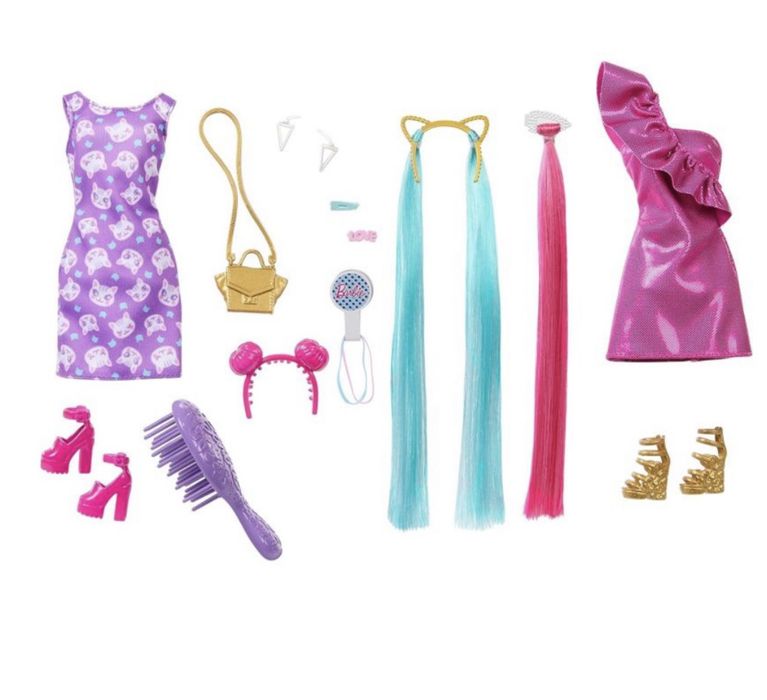 Кукла Барби с екстеишъни и аксесоари за коса и допълнителни аксесоари