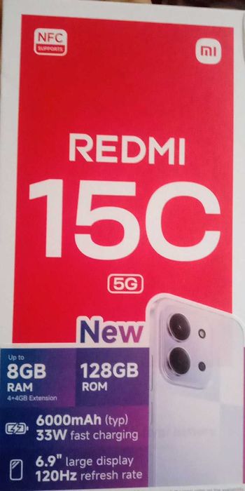 Смартфон GSM XIAOMI Redmi 15C 5G 128 GB, RAM 4 GB Midnight Black