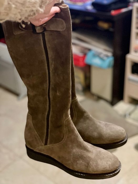 Дамски италиански велурени ботуши