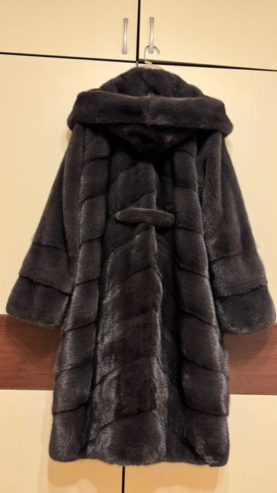 #111 Палто от норка.XL.Визон.Естествена кожа с косъм.