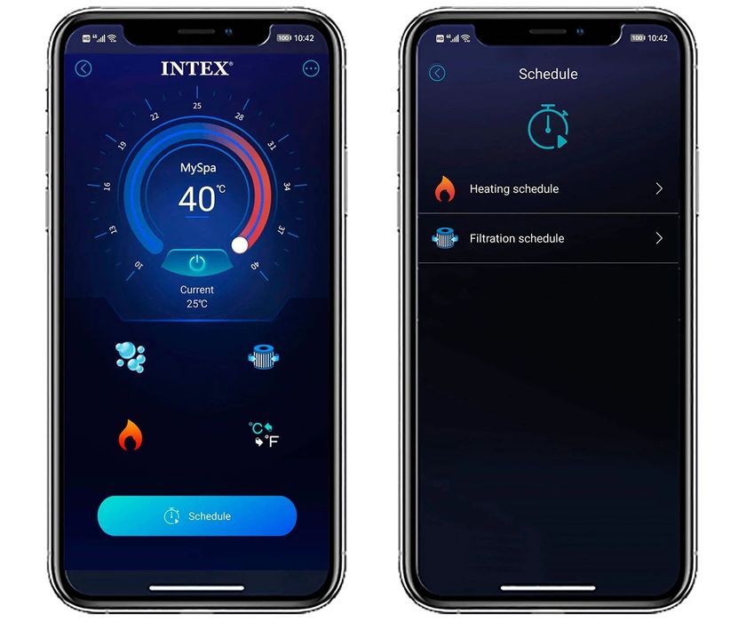 Надуваемо джакузи с въздушни струи INTEX 28440 PureSpa Deluxe, сив