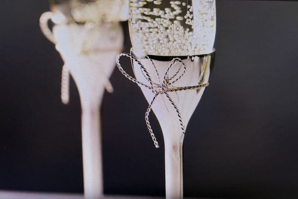 Pahare designer Vera Wang, Love Knots Silver pentru nunta / ceremonie.