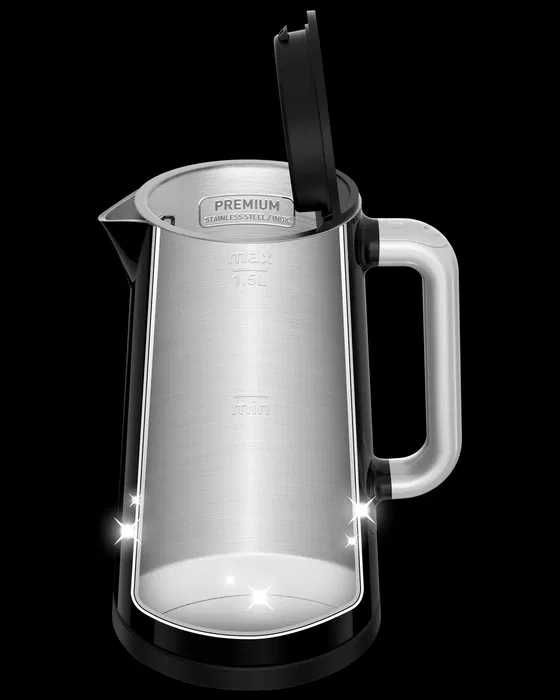 Tefal Smart'n Light кана с избор на температура и функция за поддържане на топлината - цифрова кана с LED дисплей, бързо загряване, безжична, 1.7L