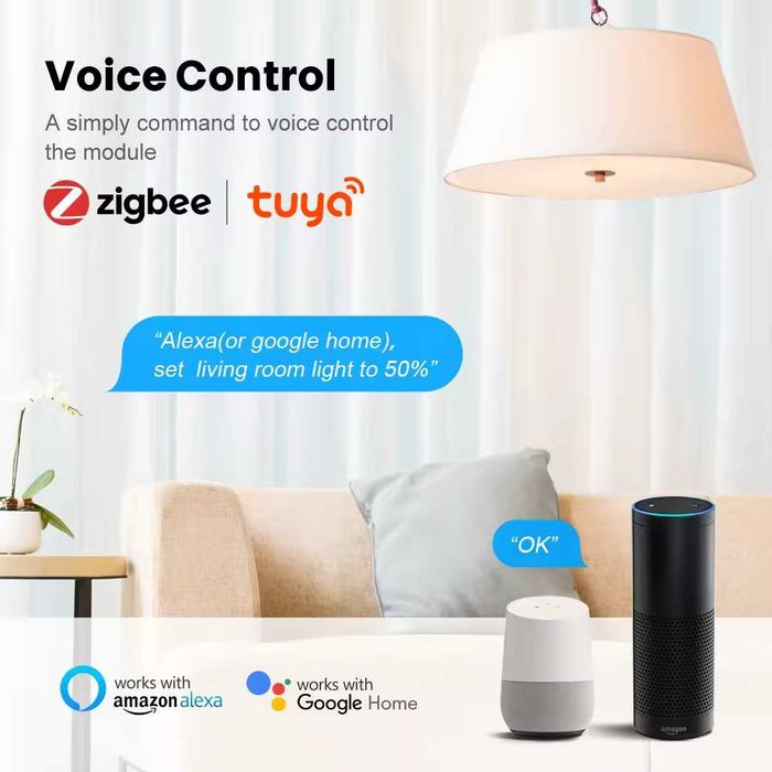 AVATTO N-ZDMS01 ZigBee ДИМЕР модул за контрол на осветление 1/2C TUYA