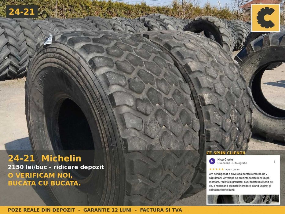 Cauciucuri 24-21 Michelin Anvelope Utilaj Greu Radiale Tractiune SH GARANTIE Factura 20.5-25