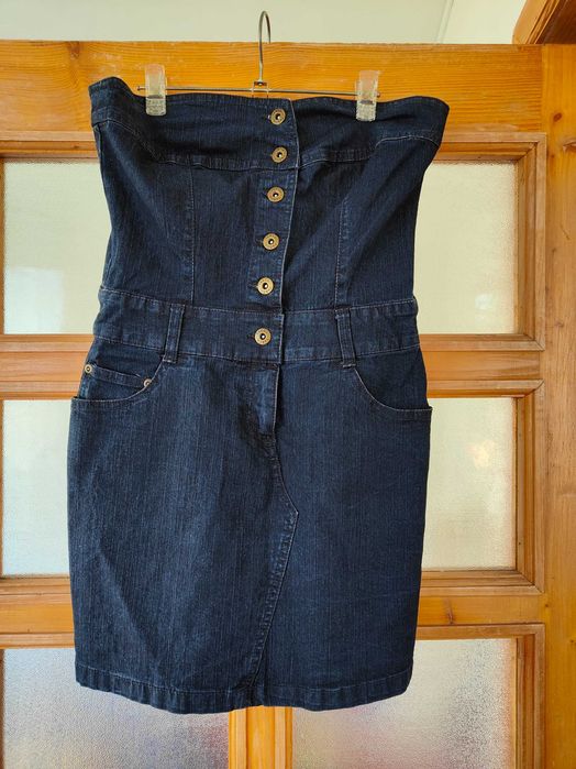Rochie gen corset denim