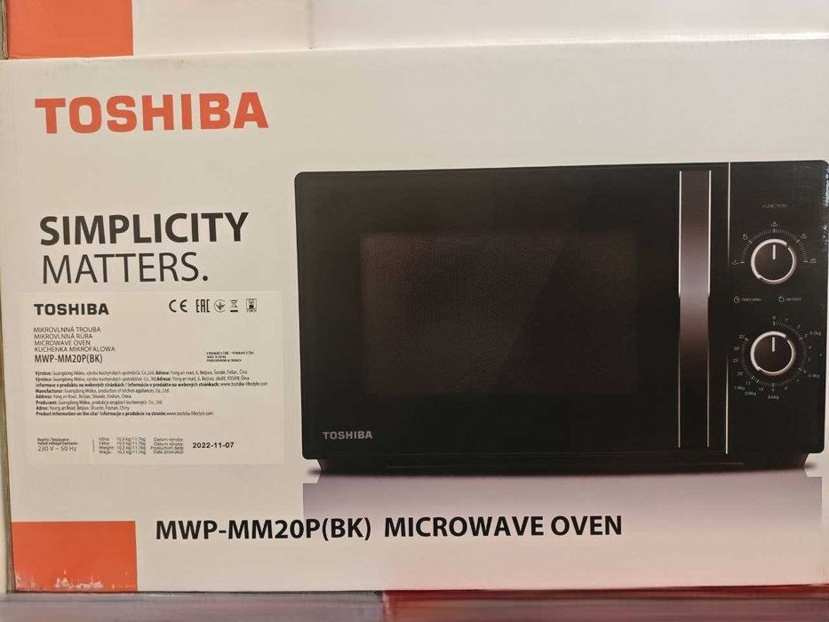 Чисто нова Микровълнова фурна Toshiba MW-MM20PBK с Гаранция!