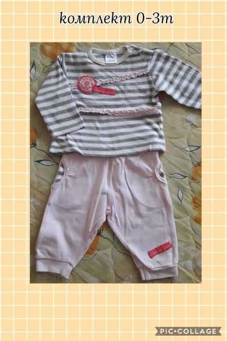 Детски дрехи р-р 0-3м - рокля, ромпър, блуза, клин